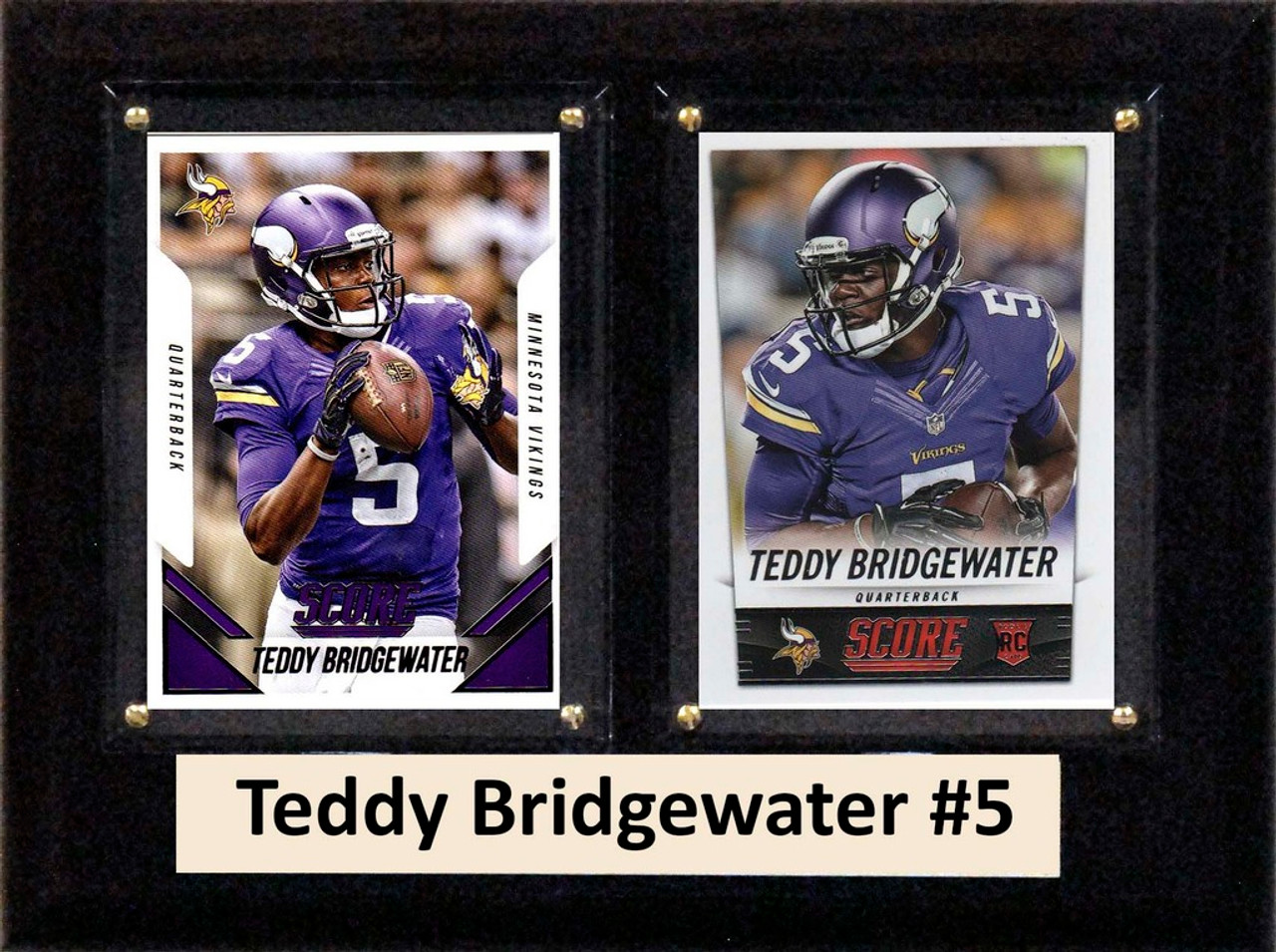 NFL 6"X8" Teddy Bridgewater Minnesota Vikings Two Card Plaque