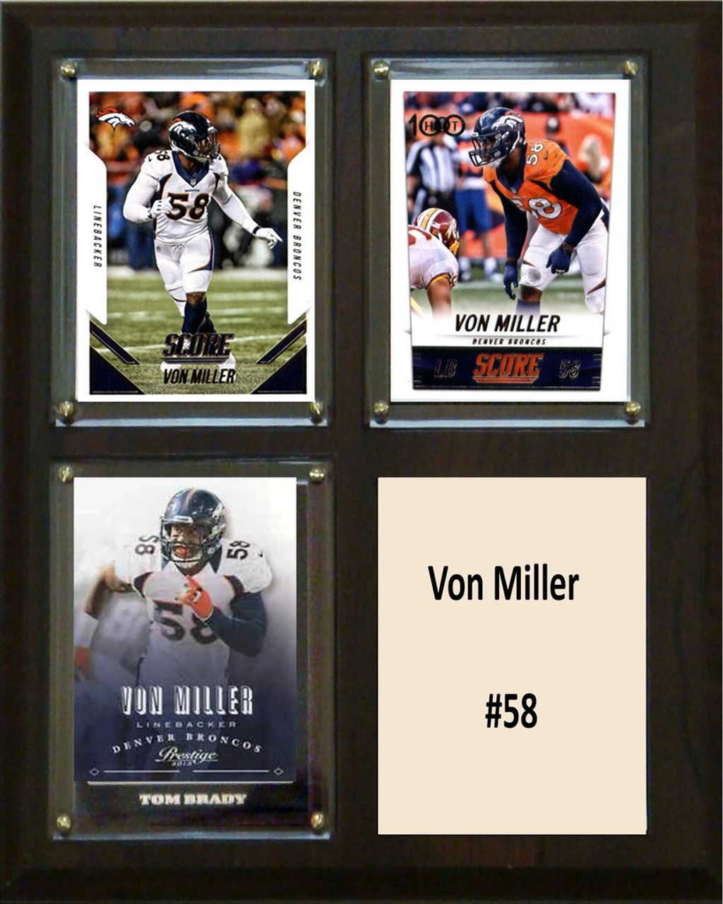 NFL 8"x10" Von Miller Denver Broncos Three Card Plaque