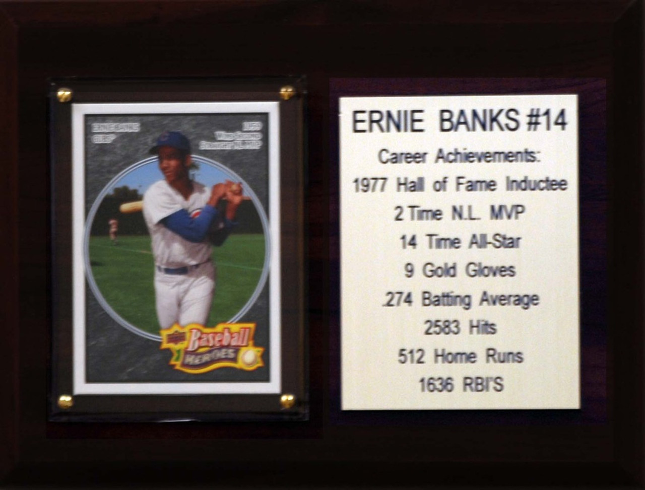 MLB 6"X8" Ernie Banks Chicago Cubs Career Stat Plaque