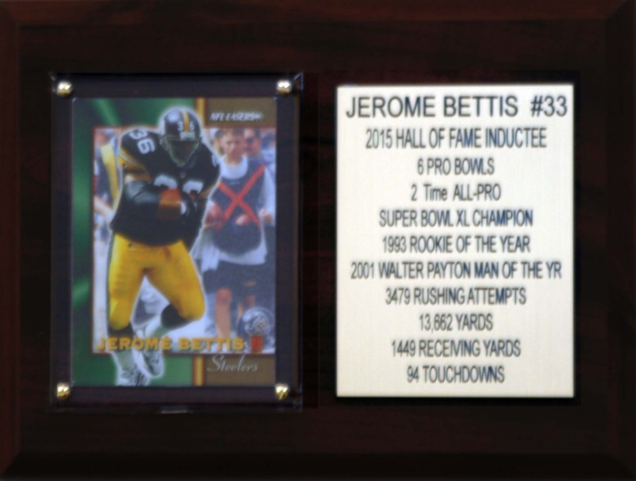 NFL 6"X8" Jerome Bettis Pittsburgh Steelers Career Stat Plaque