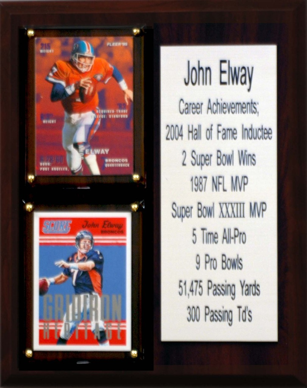 NFL 8"X10" John Elway Denver Broncos Career Stat Plaque