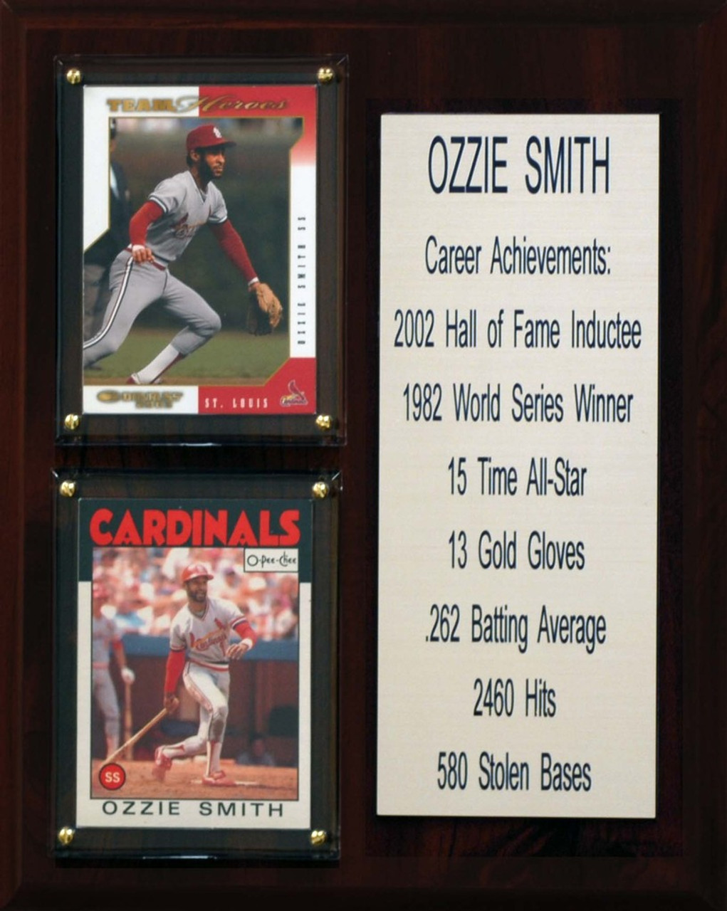 MLB 8"X10" Ozzie Smith St. Louis Cardinals Career Stat Plaque