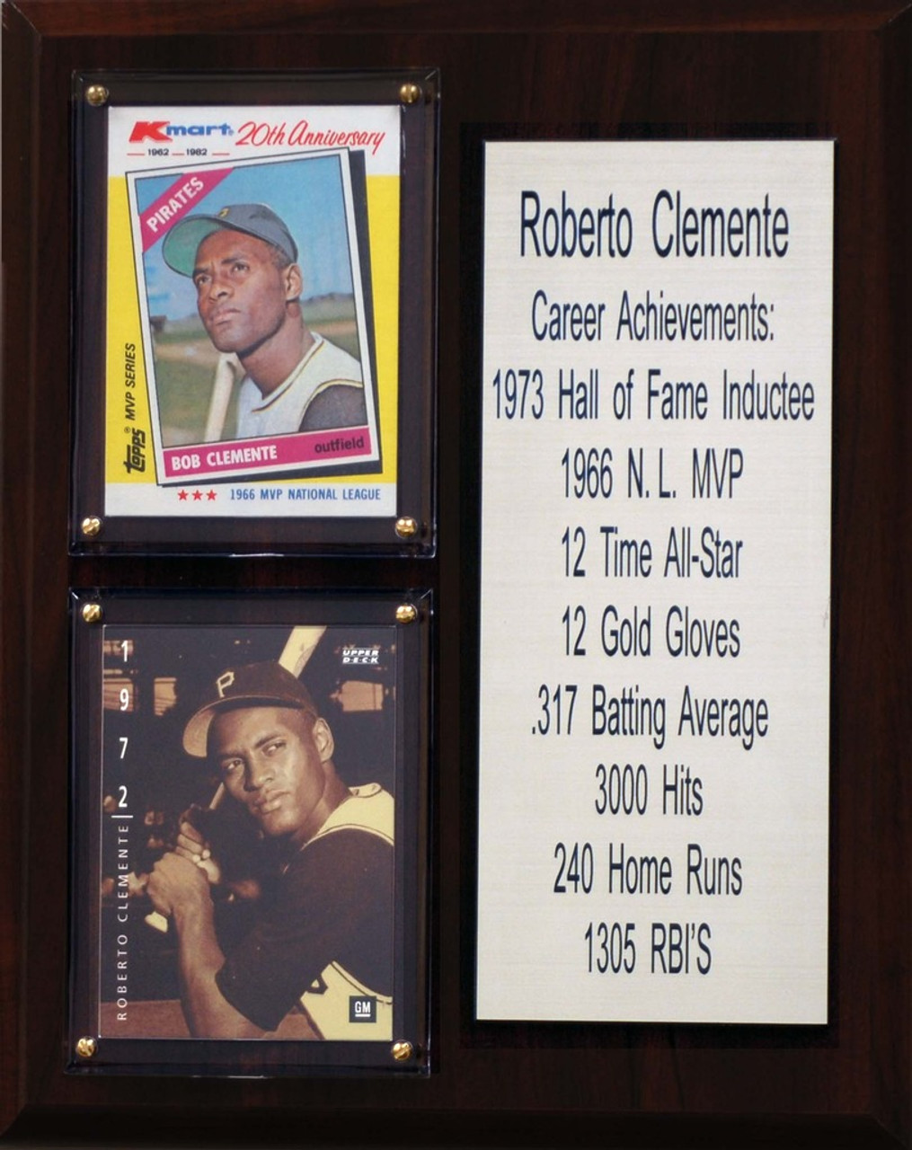 MLB 8"X10" Roberto Clemente Pittsburgh Pirates Career Stat Plaque