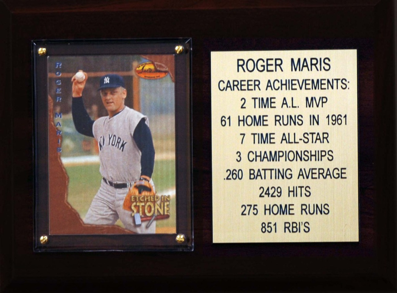 MLB 6X8 Roger Maris New York Yankees Career Stat Plaque