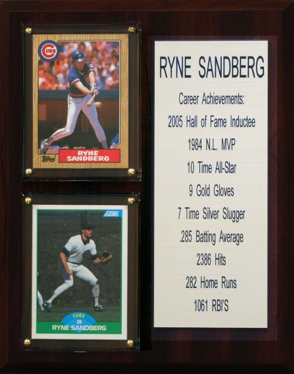 MLB 8"X10" Ryne Sandberg Chicago Cubs Career Stat Plaque