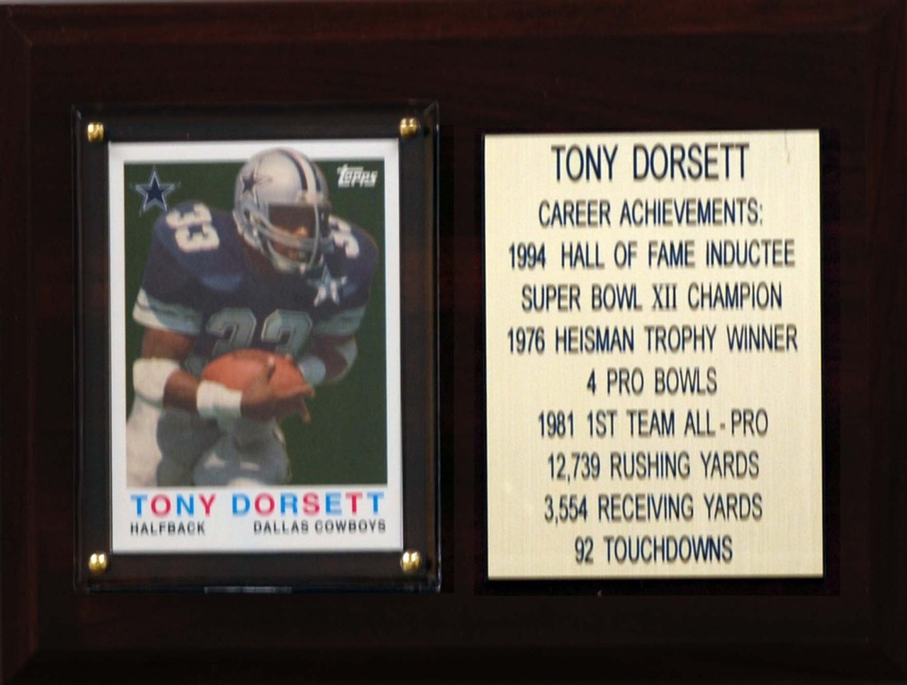 NFL 6"X8" Tony Dorsett Dallas Cowboys Career Stat Plaque