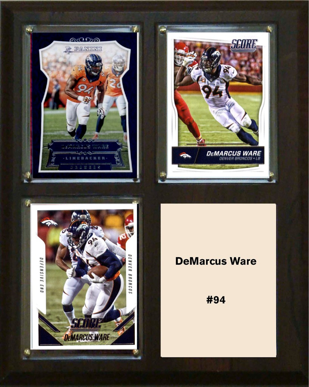 NFL 8"x10" DeMarcus Ware Denver Broncos Three Card Plaque