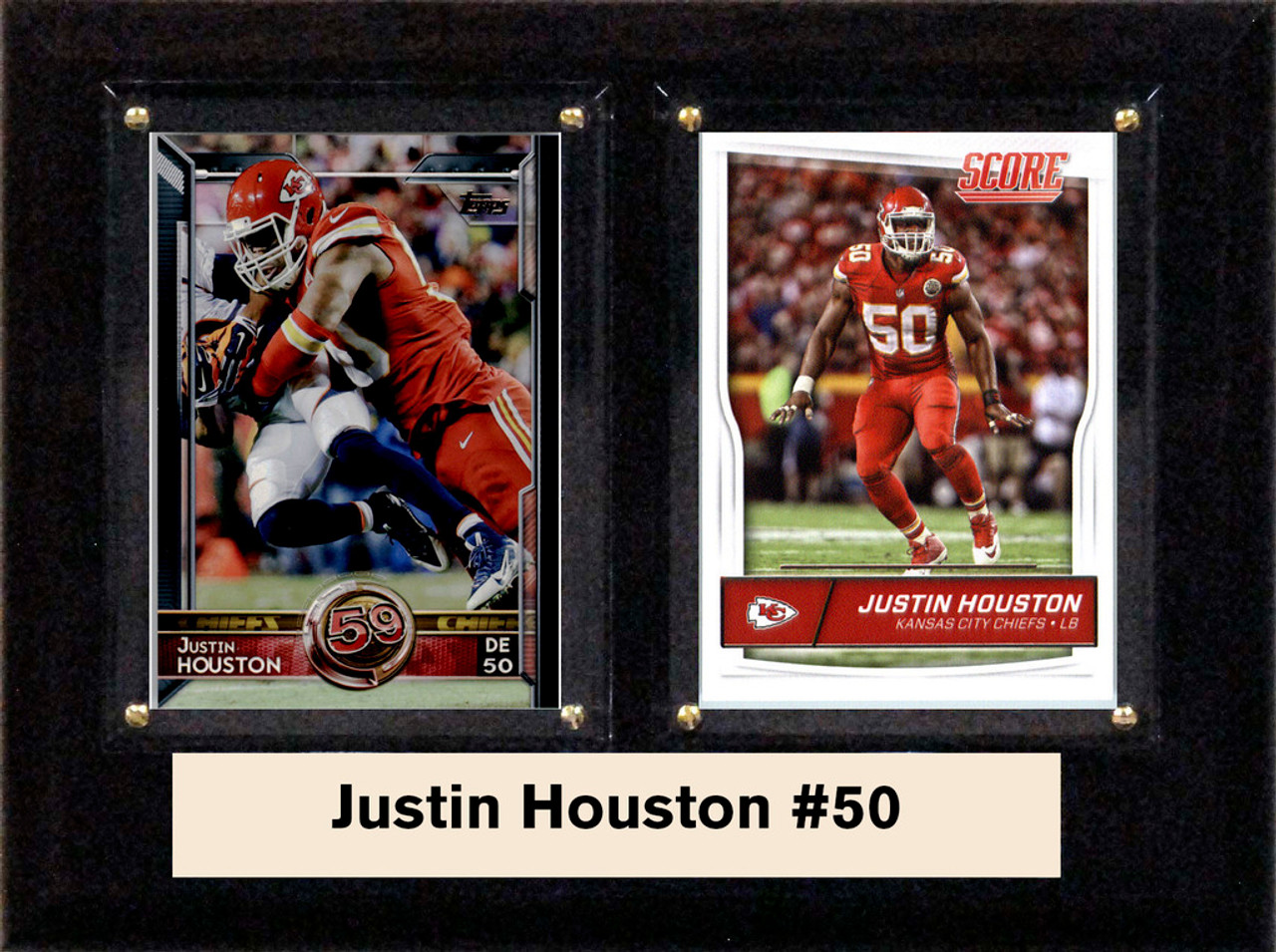 NFL 6"X8" Justin Houston Kansas City Chiefs Two Card Plaque