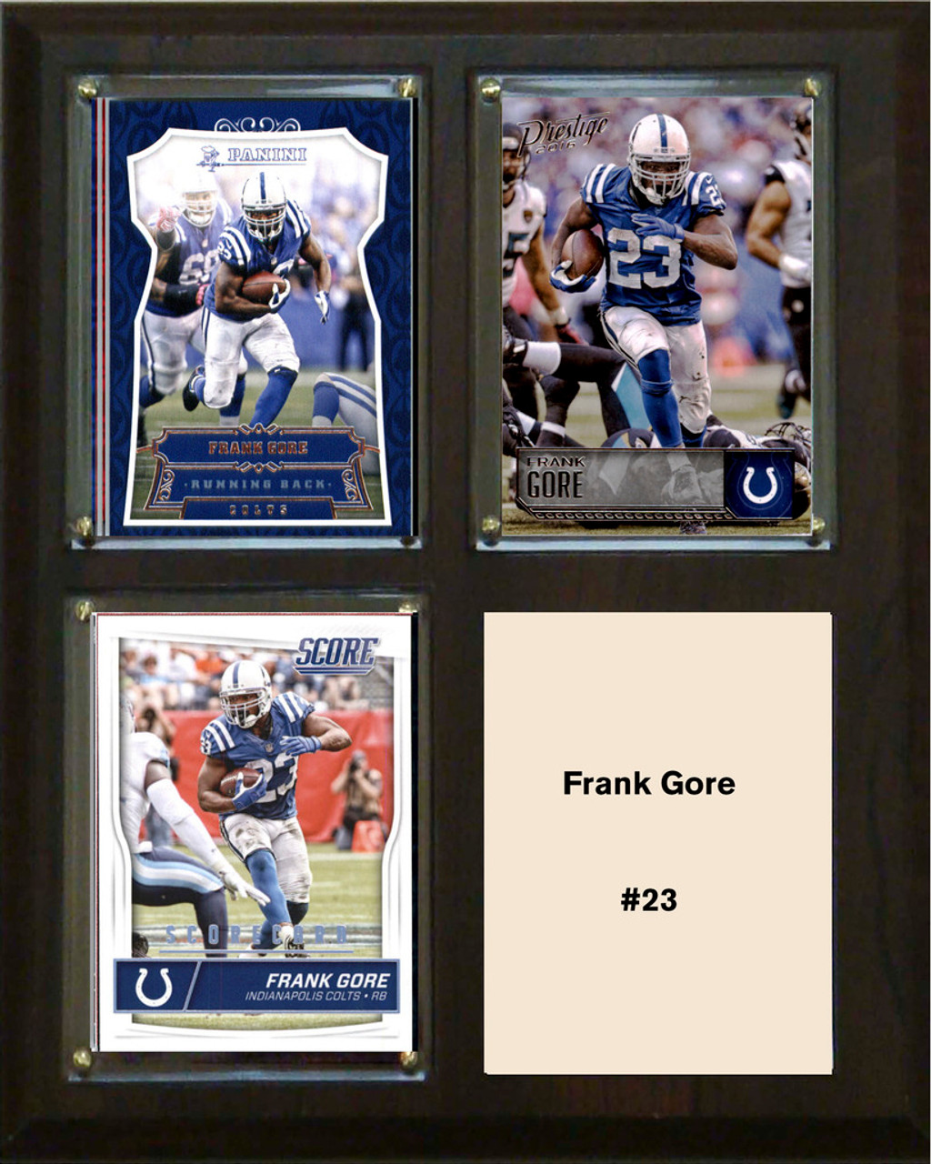 NFL 8"x10" Frank Gore Indianapolis Colts Three Card Plaque