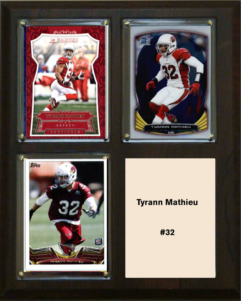 NFL 8"x10" Tyrann Mathieu Arizona Cardinals Three Card Plaque