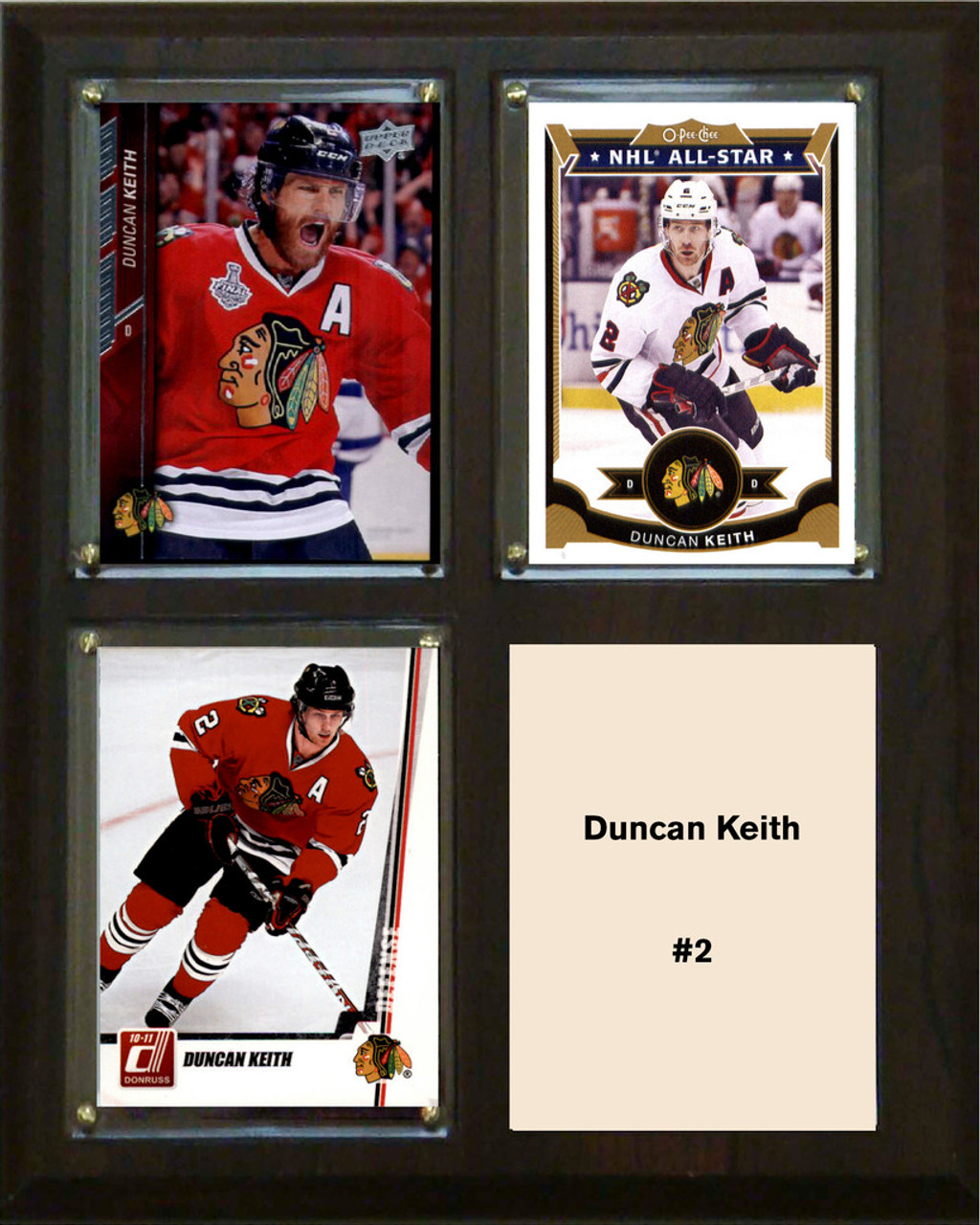 NHL 8"x10" Duncan Keith Chicago Blackhawks Three Card Plaque