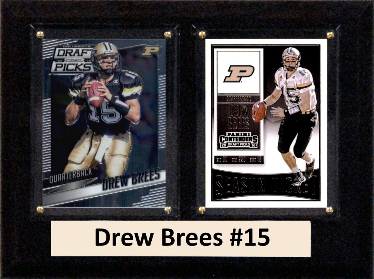 NCAA 6"X8" Drew Brees Purdue Boilmakers Two Card Plaque