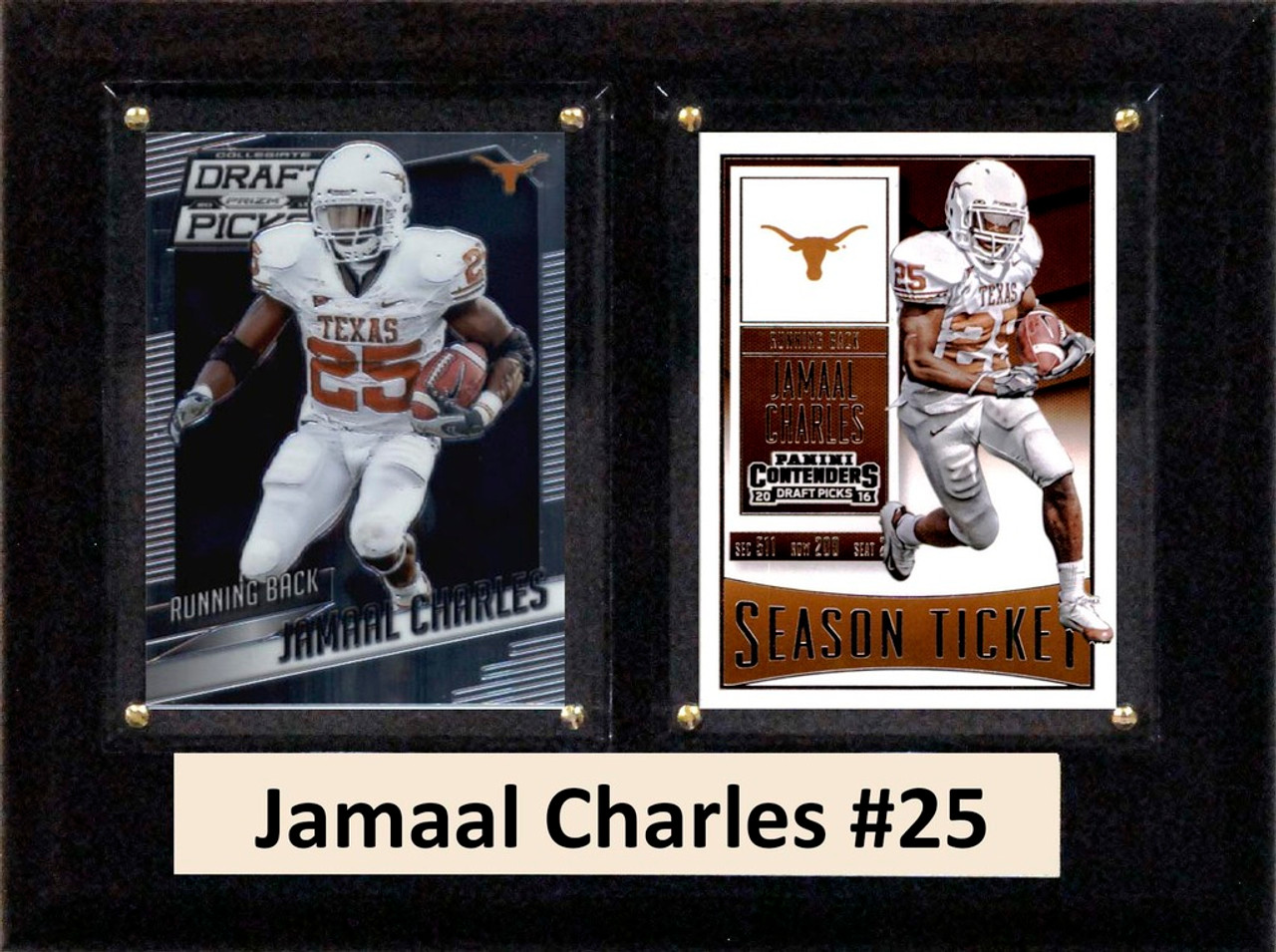NCAA 6"X8" Jamaal Charles Texas Longhorns Two Card Plaque