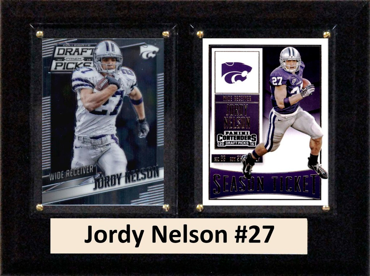 NCAA 6"X8" Jordy Nelson Kansas State Wildcats Two Card Plaque