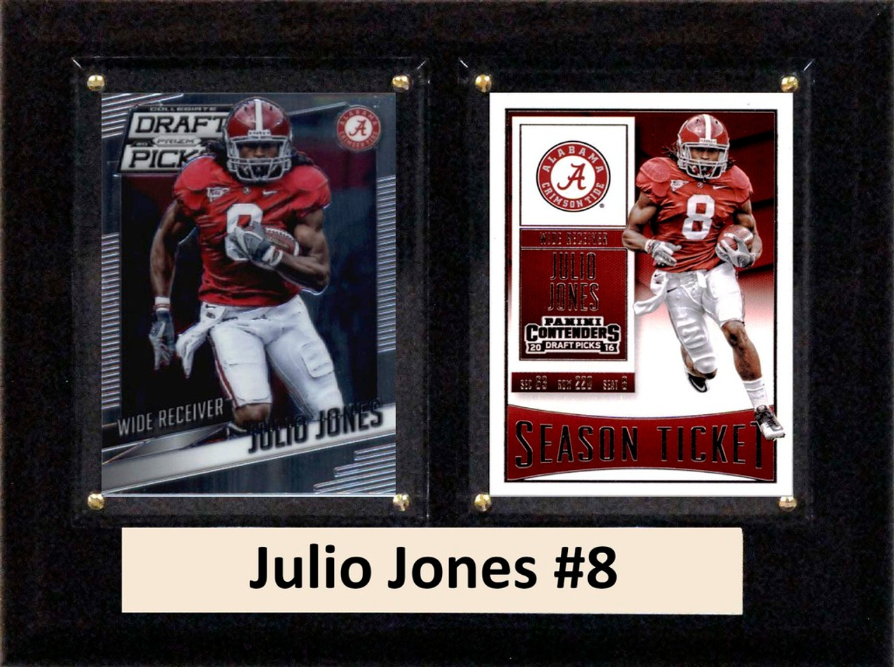 NCAA 6"X8" Julio Jones Alabama Crimson Tide Two Card Plaque