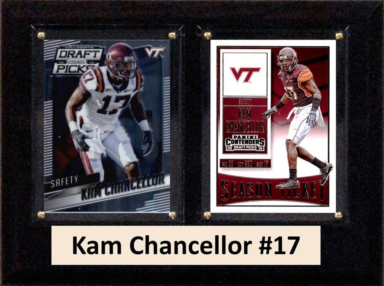 NCAA 6"X8" Kam Chancellor Virginia Tech Hokies Two Card Plaque