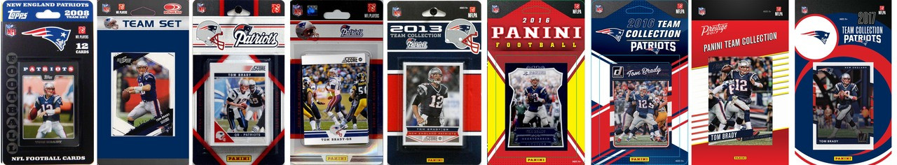 New England Patriots9 Different Licensed Trading Card Team Sets