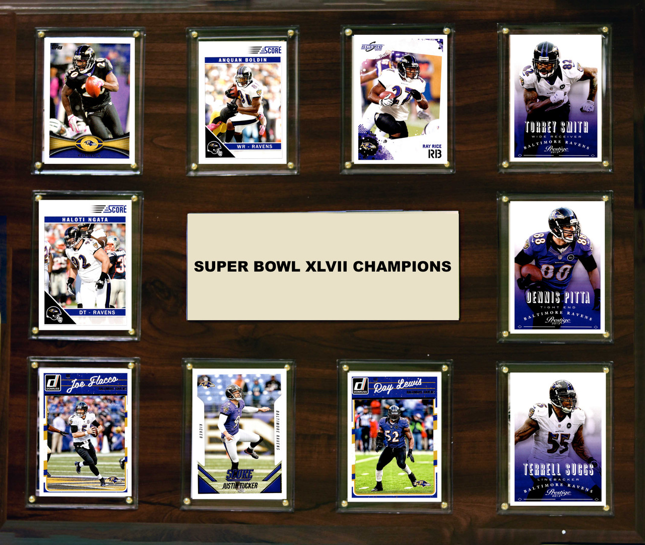 NFL 15"x18" Baltimore Ravens Super Bowl 47 - 10-Card Plaque