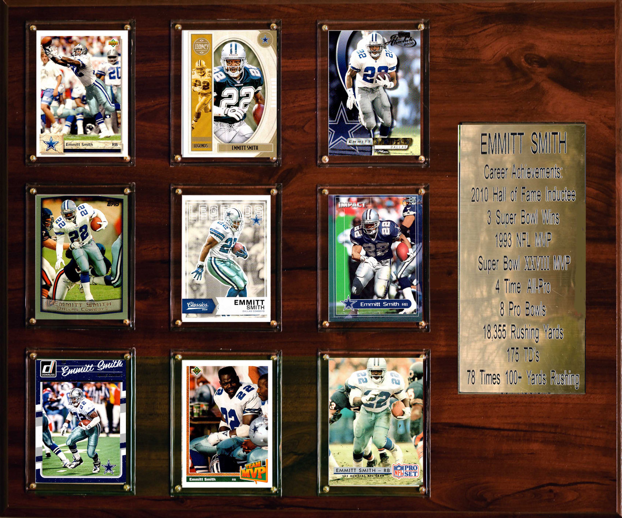 NFL 15"x18" Emmitt Smith Dallas Cowboys Career Stat Plaque