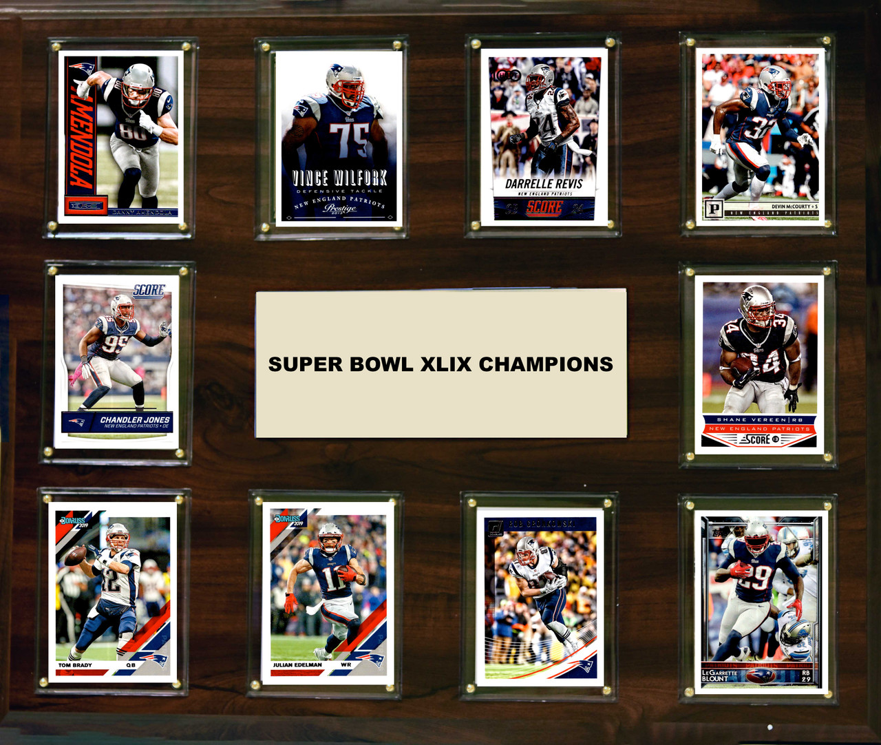 NFL 15"x18" New England Patriots Super Bowl 49 - 10-Card Plaque