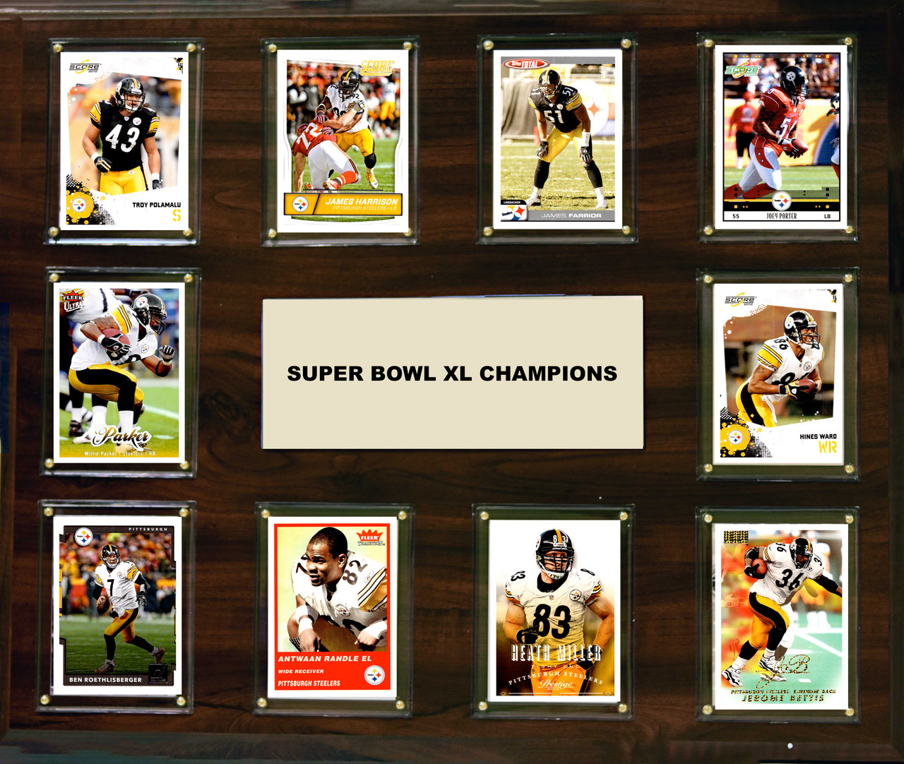 NFL 15"x18" Pittsburgh Steelers Super Bowl 40 - 10-Card Plaque