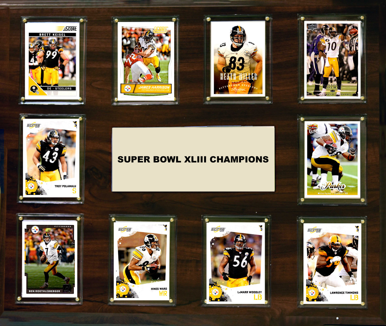 NFL 15"x18" Pittsburgh Steelers Super Bowl 43 - 10-Card Plaque