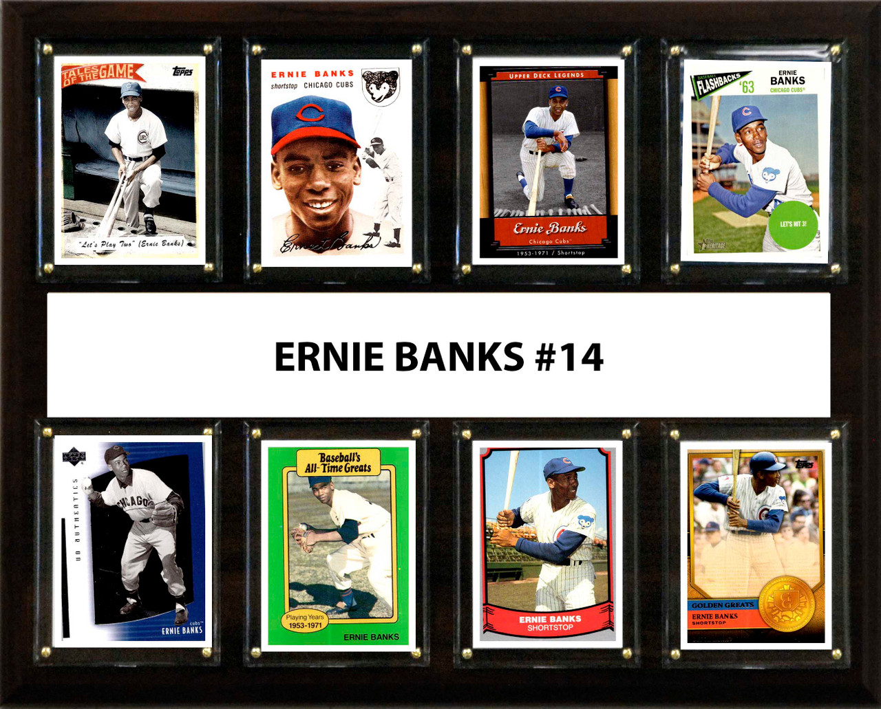 MLB 12"x15" Ernie Banks Chicago Cubs 8 Card Plaque