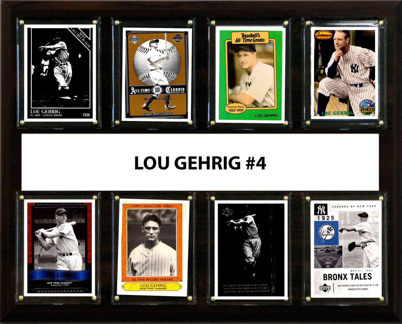 MLB 12"x15" Lou Gehrig New York Yankees 8 Card Plaque