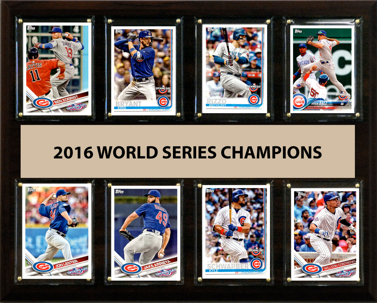 MLB 12"x15" Chicago Cubs 2016 World Series - 8-Card Plaque