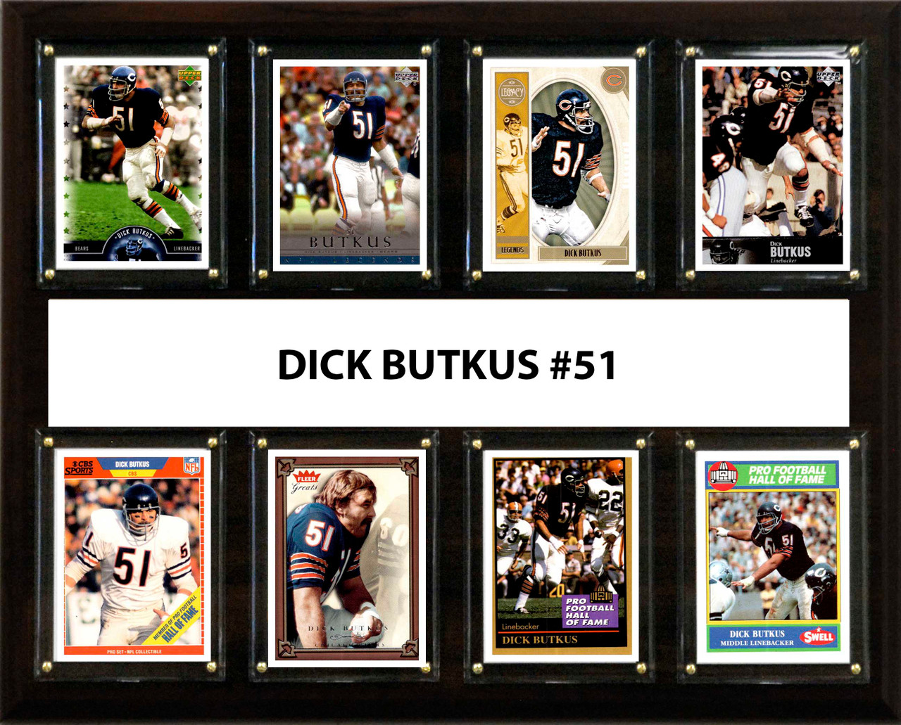NFL 12"x15" Dick Butkus Chicago Bears 8 Card Plaque