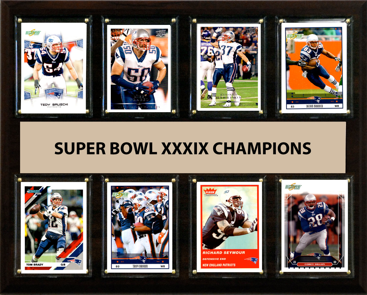 NFL 12"x15" New England Patriots Super Bowl 39 - 8-Card Plaque