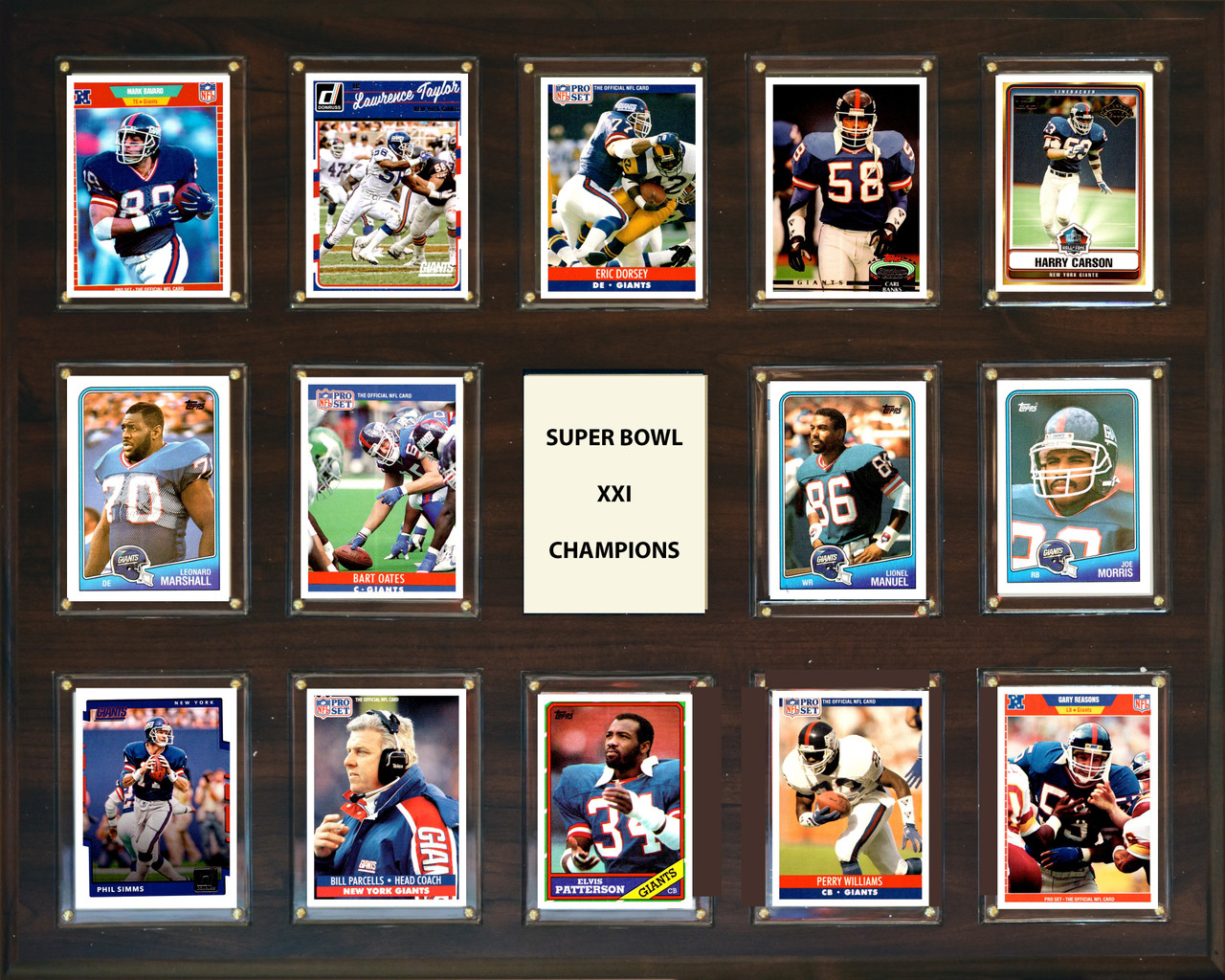 NFL 16"x20" New York Giants Super Bowl 21 - 14-Card Plaque