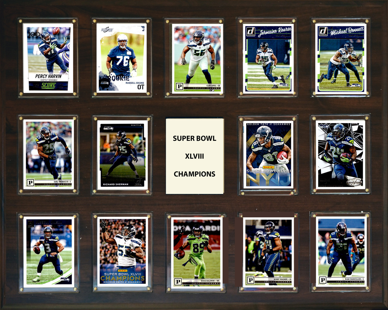 NFL 16"x20" Seattle Seahawks Super Bowl 48 - 14-Card Plaque