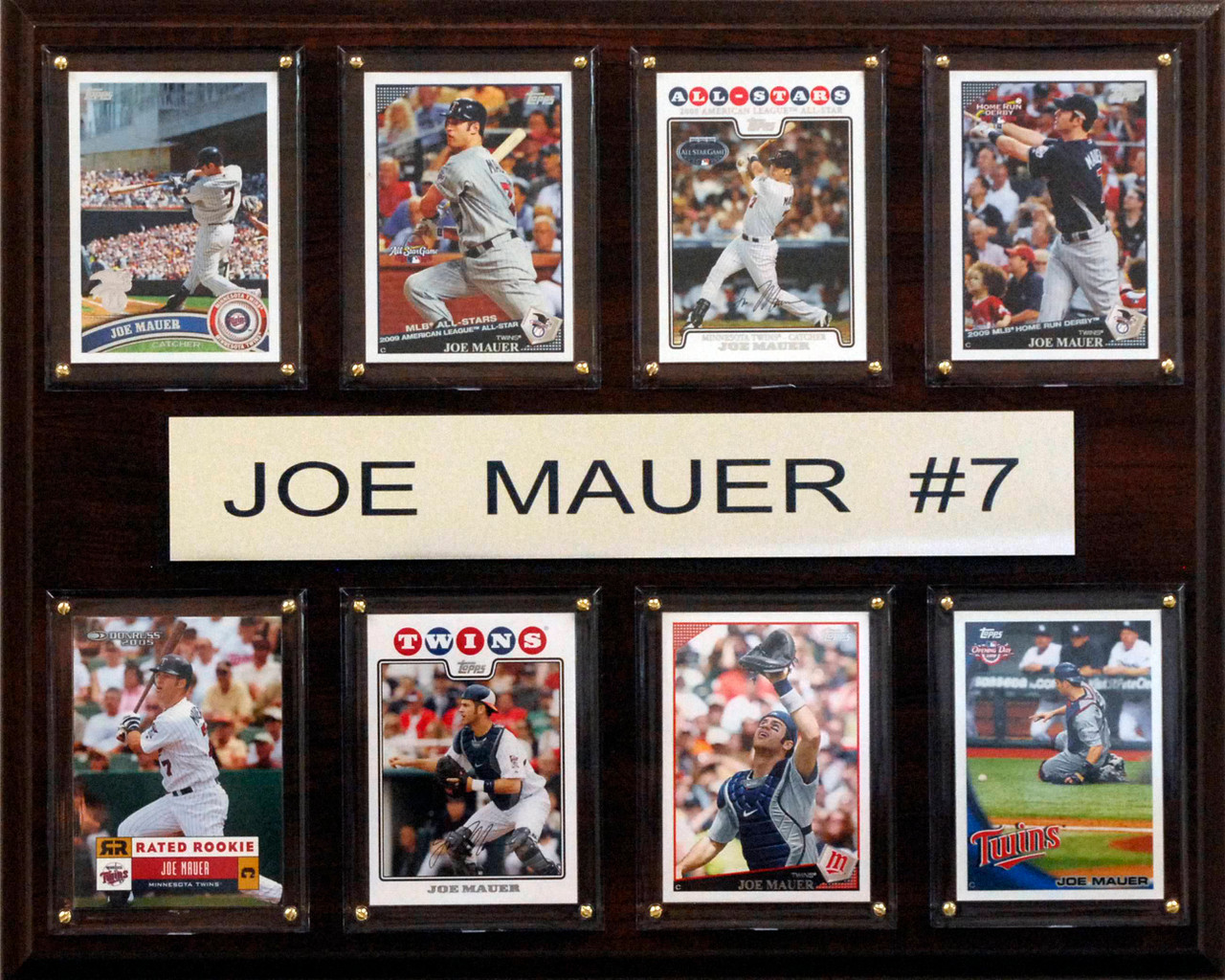 MLB 12"x15" Joe Mauer Minnesota Twins 8 Card Plaque