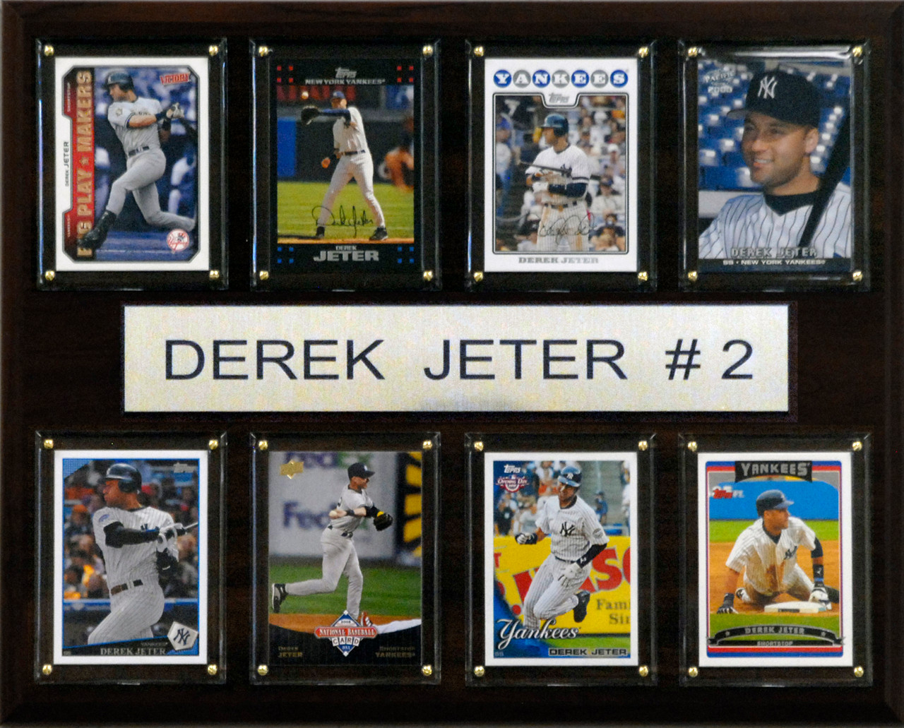 MLB 12"x15" Derek Jeter New York Yankees 8 Card Plaque