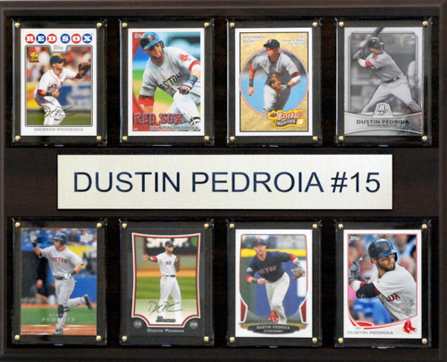 MLB 12"x15" Dustin Pedroia Boston Red Sox 8-Card Plaque