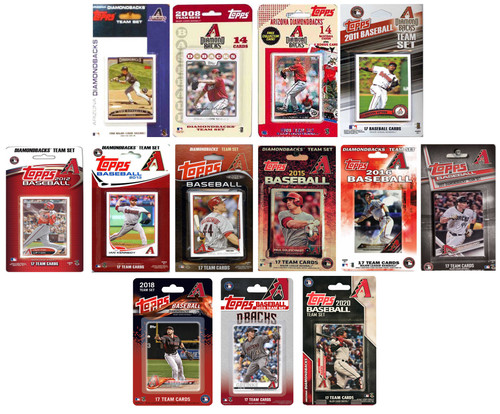 MLB Arizona Diamondbacks 13 Different Licensed Trading Card Team Sets