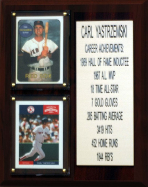MLB8"X10"Carl Yastrzernski Boston Red Sox Career Stat Plaque