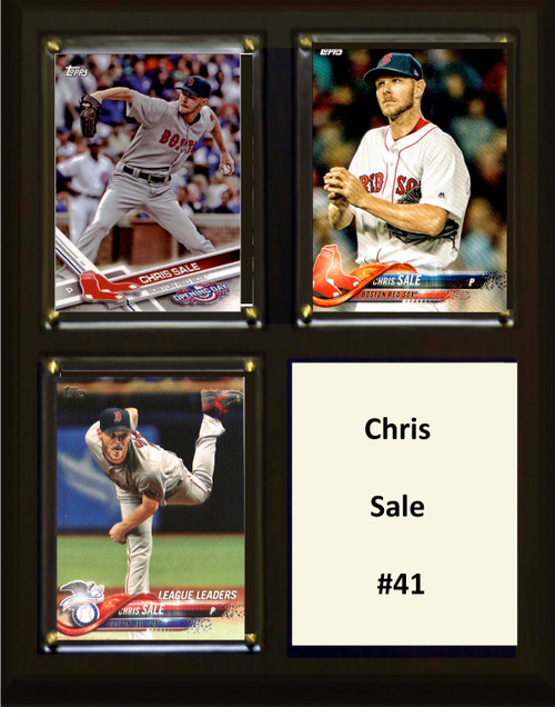 MLB8x10Chris Sale Boston Red Sox Three Card Plaque - C and I Collectibles