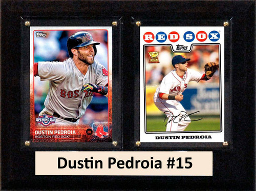 MLB6"X8"Dustin Pedroia Boston Red Sox Two Card Plaque