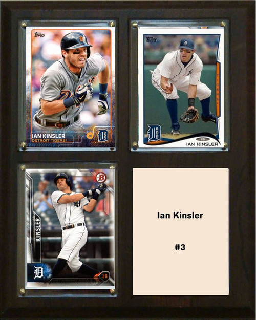MLB8"x10"Ian Kinsler Detroit Tigers Three Card Plaque