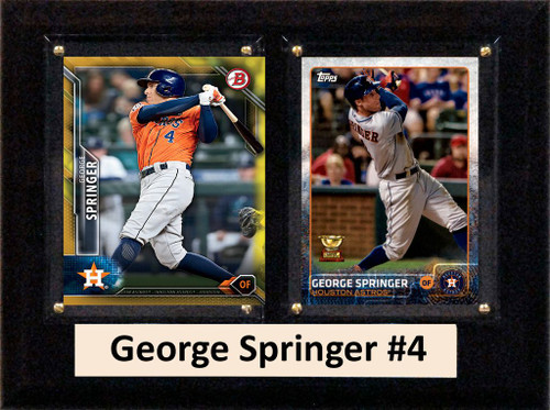 MLB6"X8"George Springer Houston Astros Two Card Plaque