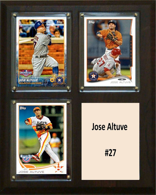 MLB8"x10"Jose Altuve Houston Astros Three Card Plaque