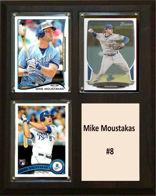 MLB8"X10"Mike Moustakas Kansas City Royals Three Card Plaque