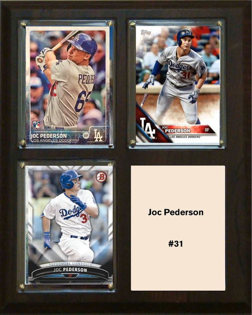 MLB8"x10"Joc Pederson Los Angeles Dodgers Three Card Plaque