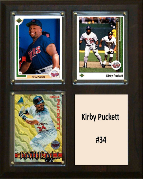 MLB8"x10"Kirby Puckett Minnesota Twins Three Card Plaque