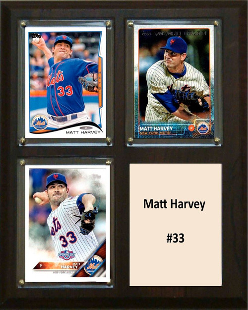 MLB8"x10"Matt Harvey New York Mets Three Card Plaque