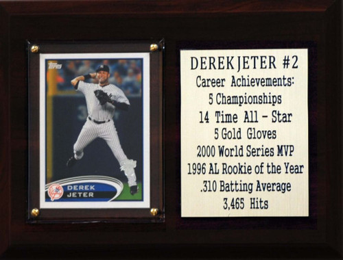 MLB6"X8"Derek Jeter New York Yankees Career Stat Plaque