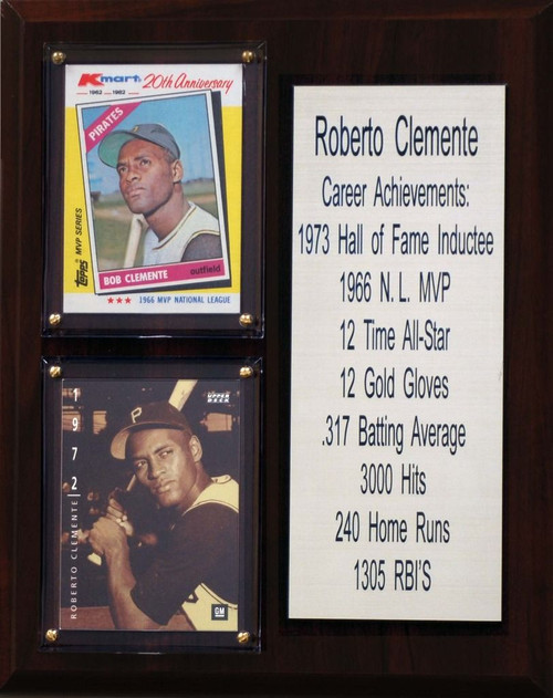 MLB8"X10"Roberto Clemente Pittsburgh Pirates Career Stat Plaque