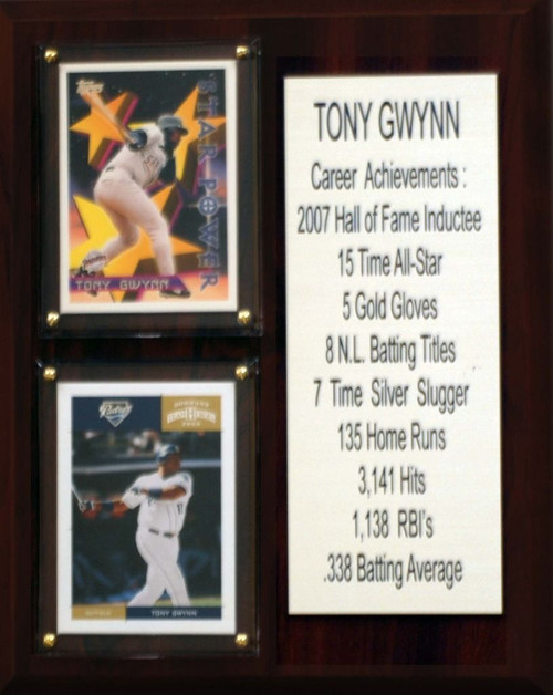 MLB8"X10"Tony Gwynn San Diego Padres Career Stat Plaque